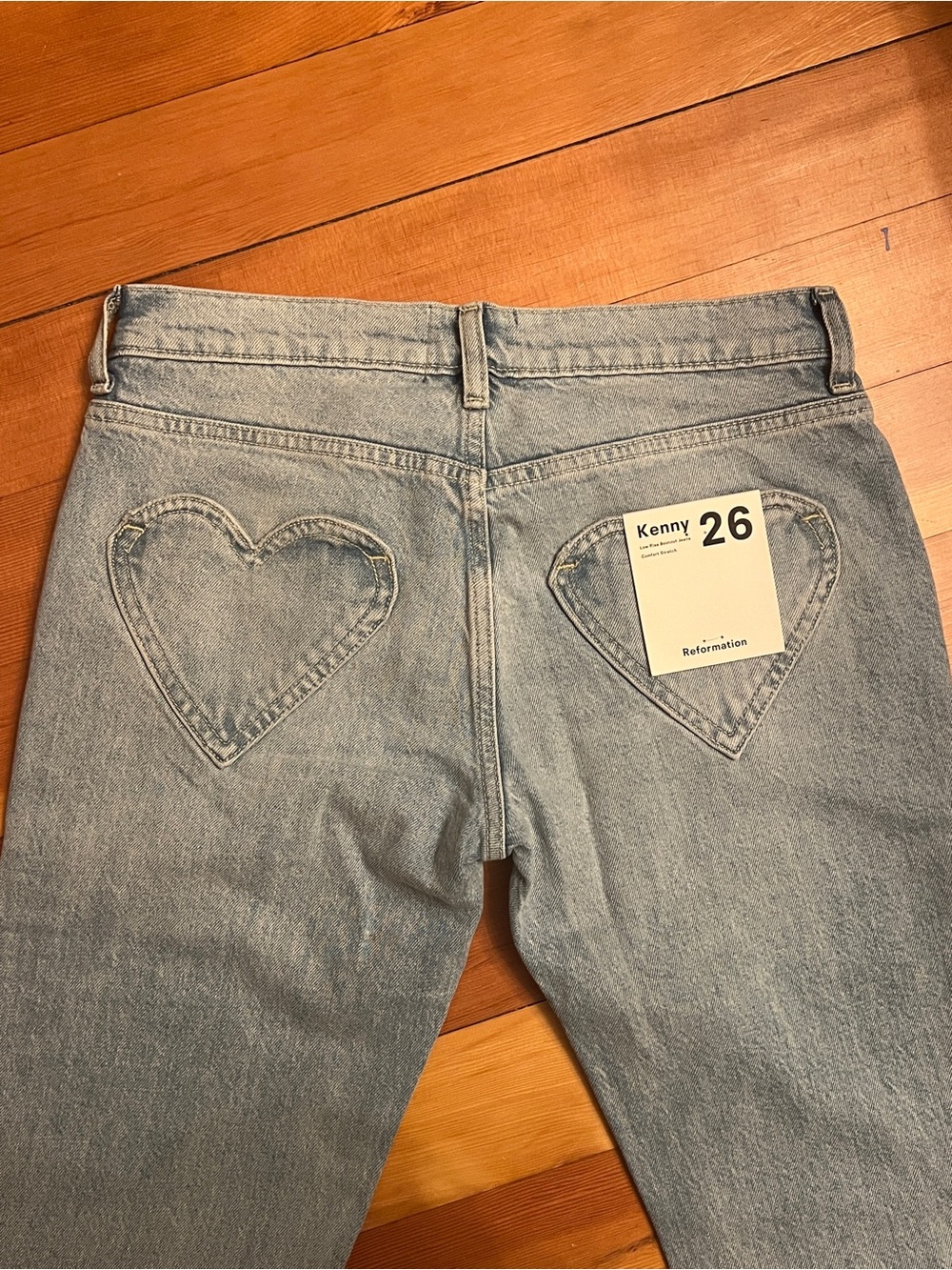 NWT Reformation Kenny Low Rise Bootcut Heart Pocket Jeans in Arroyo Size 26 - Picture 5 of 8